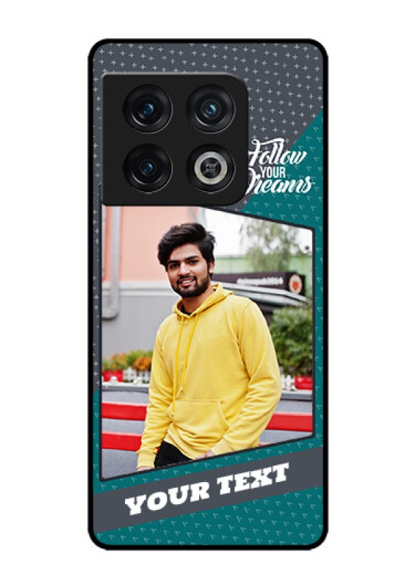 OnePlus 10 Pro 5G Personalized Glass Phone Case - Background Pattern Design with Quote