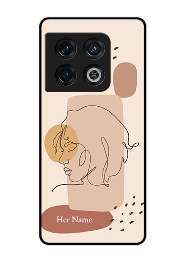OnePlus 10 Pro 5G Photo Printing on Glass Case - Calm Woman line art Design