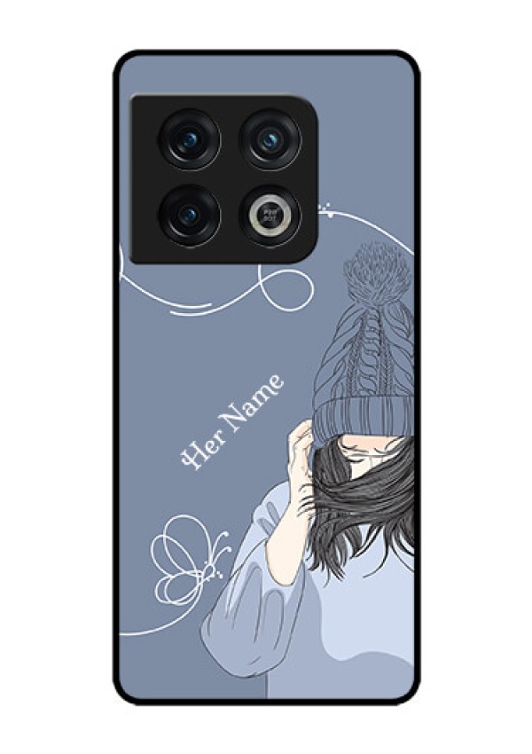 OnePlus 10 Pro 5G Custom Glass Mobile Case - Girl in winter outfit Design
