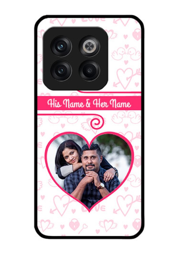 OnePlus 10T 5G Personalized Glass Phone Case - Heart Shape Love Design
