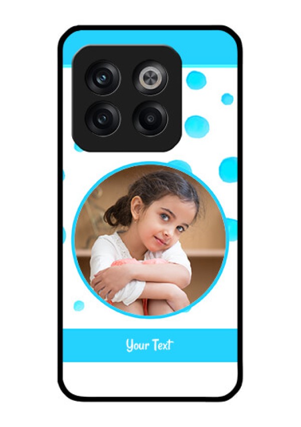 OnePlus 10T 5G Photo Printing on Glass Case - Blue Bubbles Pattern Design