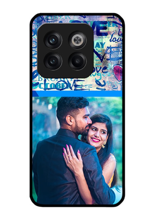 OnePlus 10T 5G Custom Glass Mobile Case - Colorful Love Design