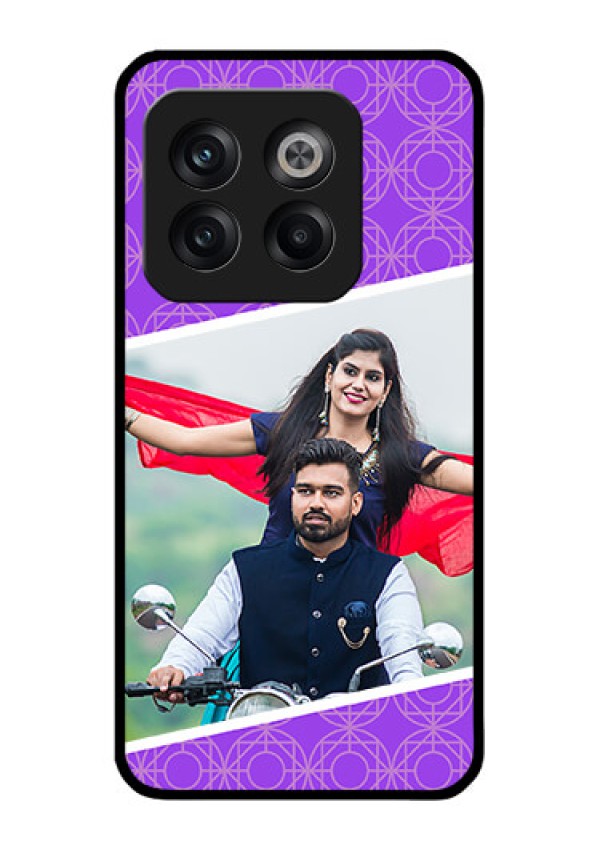 OnePlus 10T 5G Custom Glass Phone Case - Violet Pattern Design
