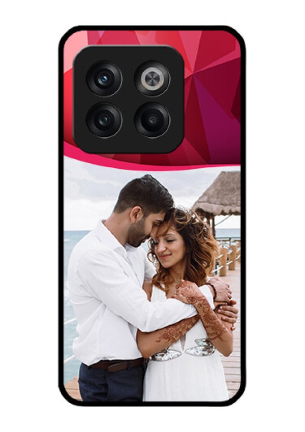 OnePlus 10T 5G Custom Glass Mobile Case - Red Abstract Design