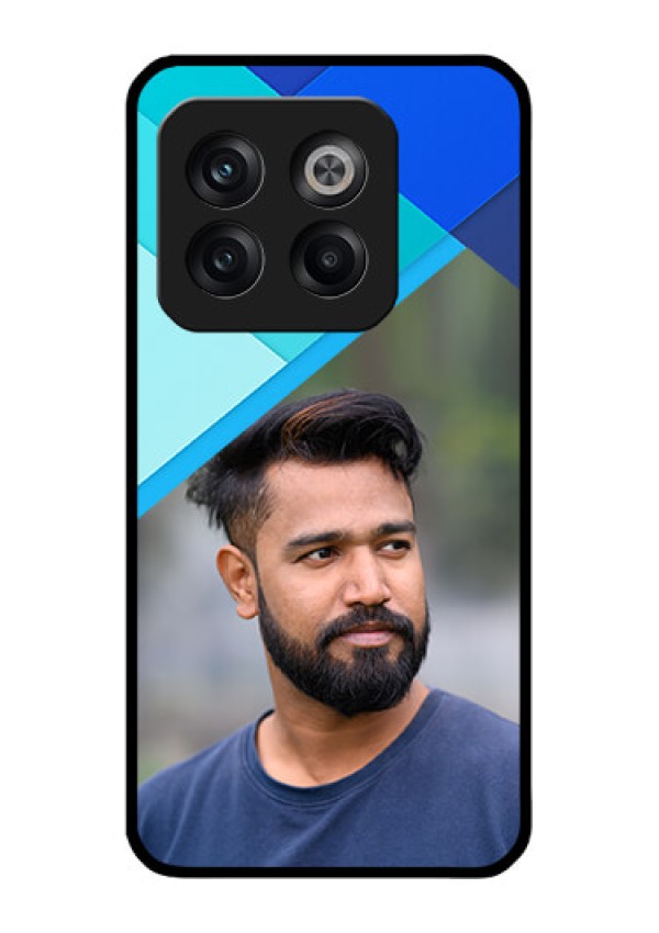 OnePlus 10T 5G Custom Glass Phone Case - Blue Pattern Design