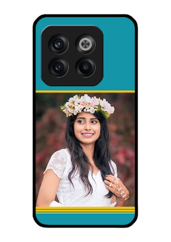 OnePlus 10T 5G Custom Glass Phone Case - Yellow & Blue Design