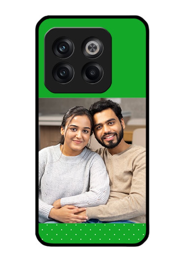 OnePlus 10T 5G Personalized Glass Phone Case - Green Pattern Design