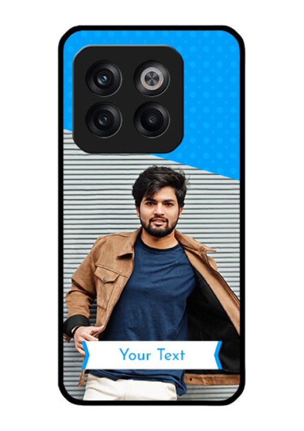 OnePlus 10T 5G Photo Printing on Glass Case - Simple Blue Color Design