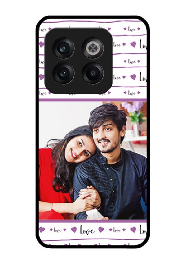 OnePlus 10T 5G Custom Glass Mobile Case - Couples Heart Design