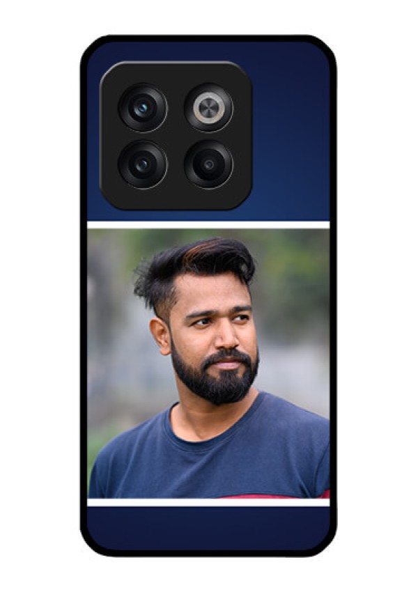 OnePlus 10T 5G Personalized Glass Phone Case - Simple Royal Blue Design