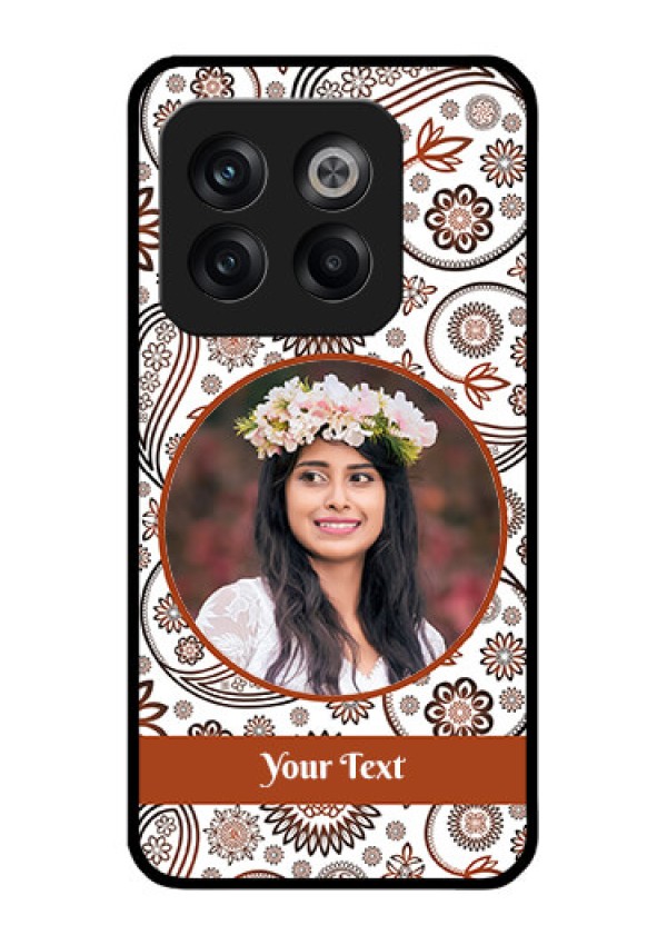 OnePlus 10T 5G Custom Glass Mobile Case - Abstract Flower Design