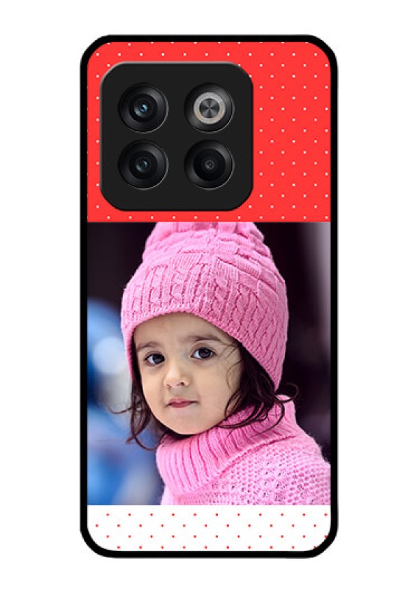 OnePlus 10T 5G Photo Printing on Glass Case - Red Pattern Design