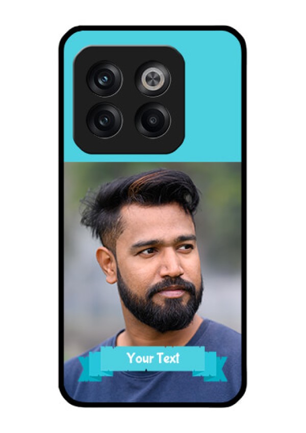 OnePlus 10T 5G Personalized Glass Phone Case - Simple Blue Color Design