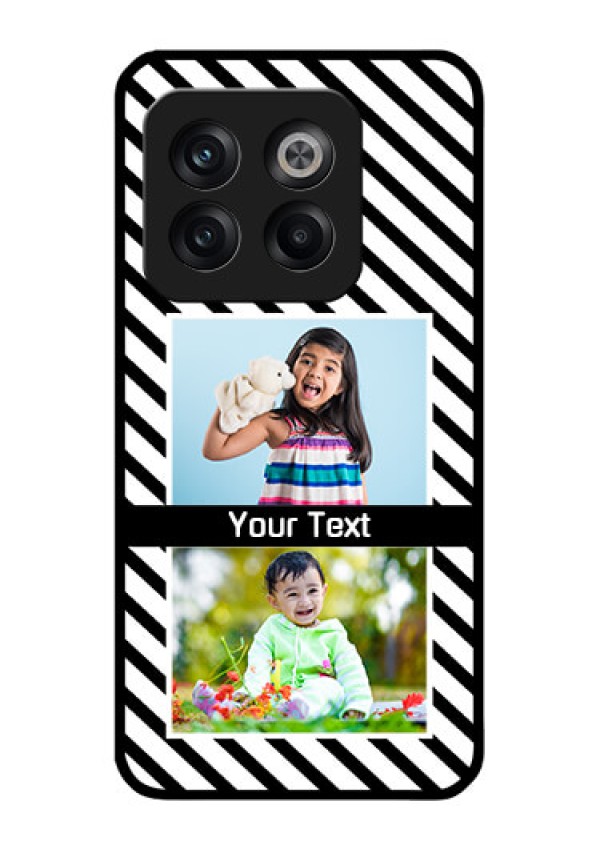 OnePlus 10T 5G Photo Printing on Glass Case - Black And White Stripes Design