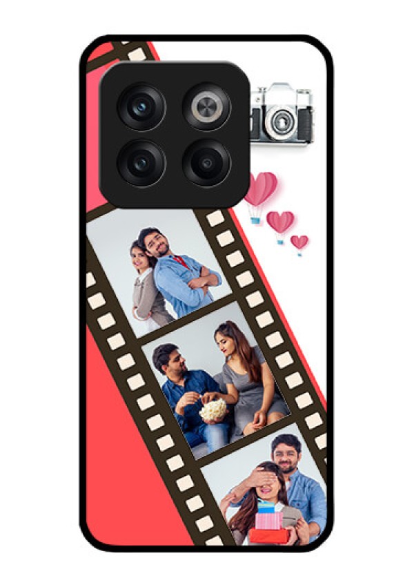 OnePlus 10T 5G Personalized Glass Phone Case - 3 Image Holder with Film Reel