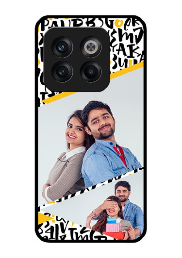 OnePlus 10T 5G Custom Glass Mobile Case - Letters Pattern Design