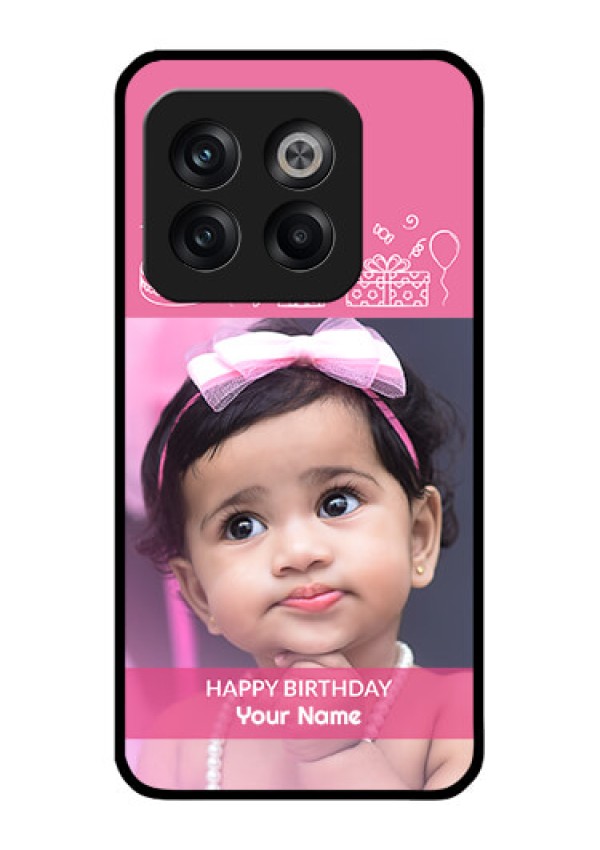 OnePlus 10T 5G Photo Printing on Glass Case - with Birthday Line Art Design