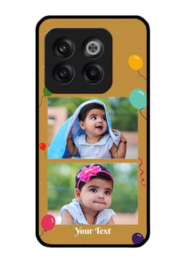 OnePlus 10T 5G Personalized Glass Phone Case - Image Holder with Birthday Celebrations Design