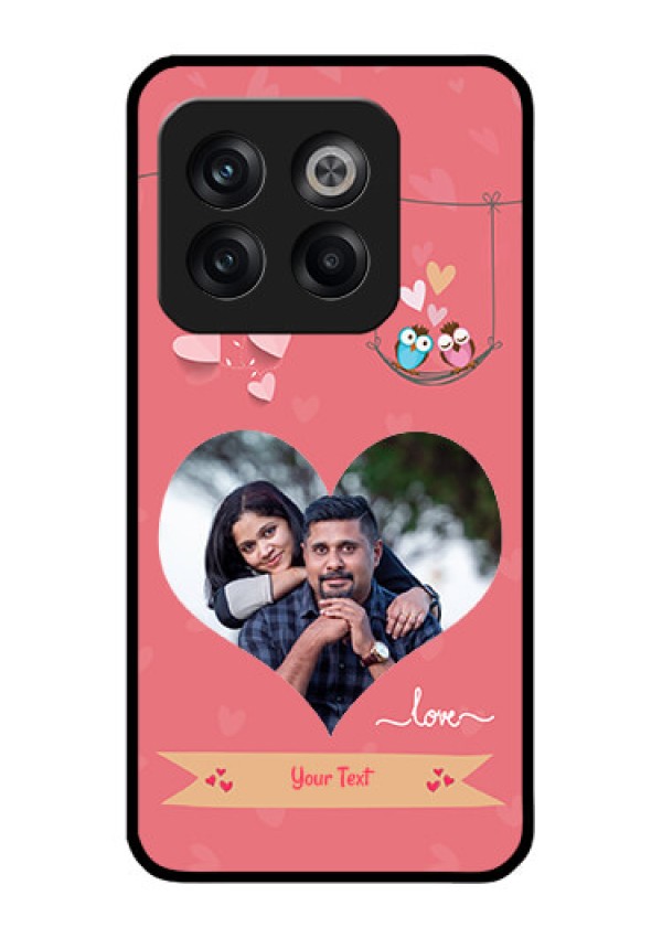 OnePlus 10T 5G Personalized Glass Phone Case - Peach Color Love Design