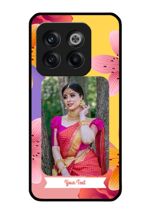 OnePlus 10T 5G Custom Glass Mobile Case - 3 Image With Vintage Floral Design