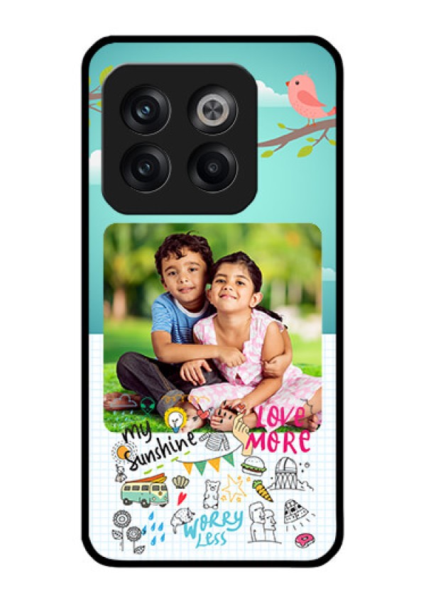 OnePlus 10T 5G Photo Printing on Glass Case - Doodle love Design