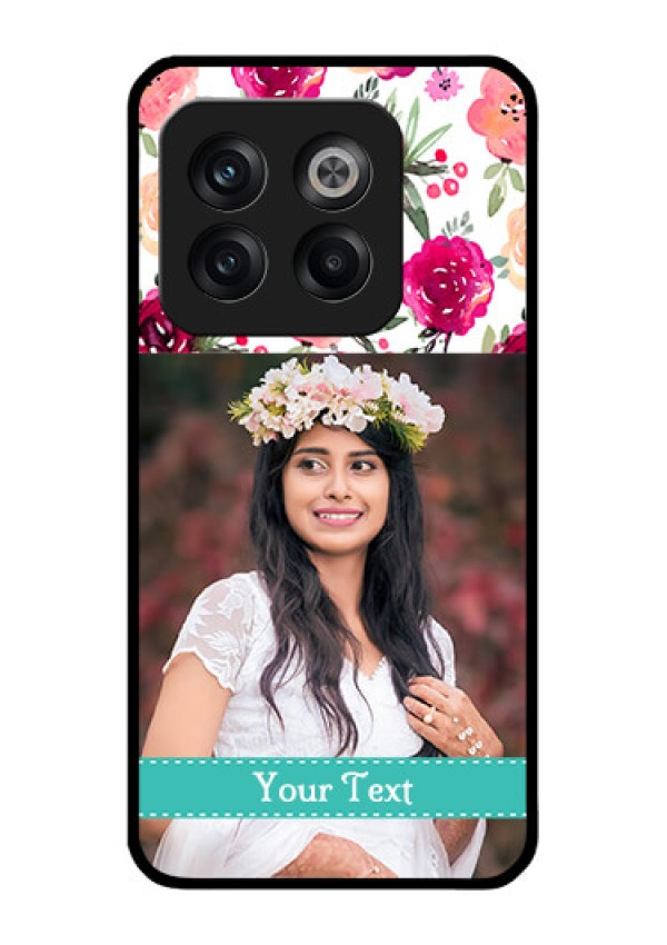 OnePlus 10T 5G Custom Glass Phone Case - Watercolor Floral Design