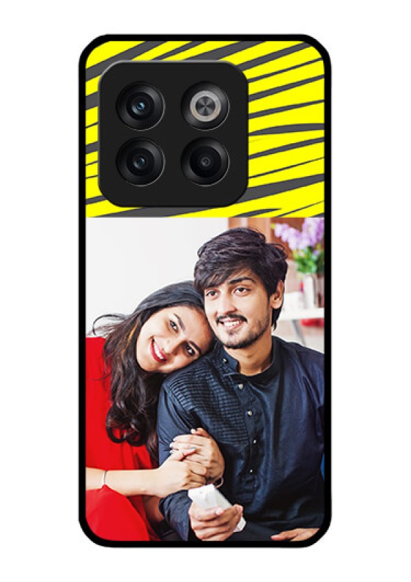 OnePlus 10T 5G Photo Printing on Glass Case - Yellow Abstract Design