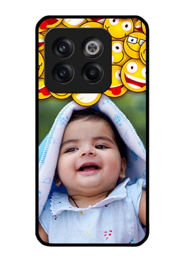OnePlus 10T 5G Custom Glass Mobile Case - with Smiley Emoji Design