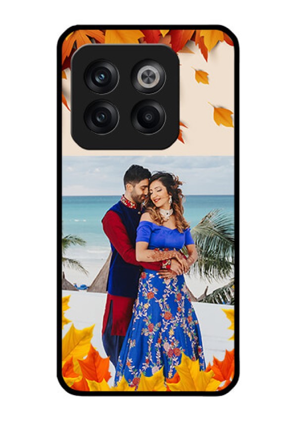 OnePlus 10T 5G Photo Printing on Glass Case - Autumn Maple Leaves Design