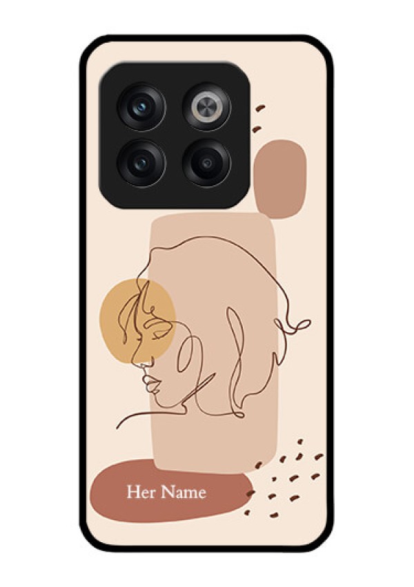 OnePlus 10T 5G Photo Printing on Glass Case - Calm Woman line art Design