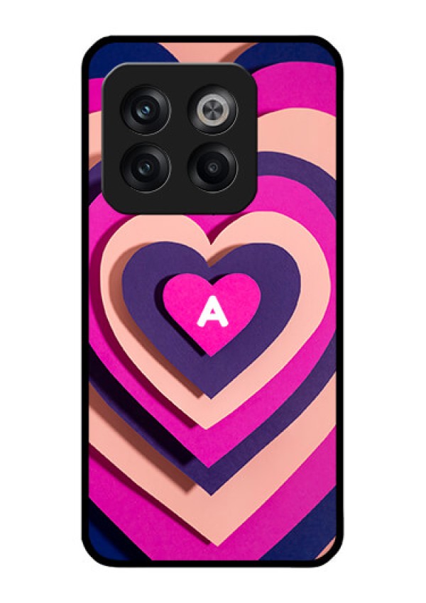 OnePlus 10T 5G Custom Glass Mobile Case - Cute Heart Pattern Design