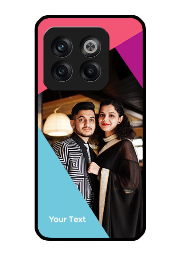 OnePlus 10T 5G Custom Glass Mobile Case - Stacked Triple colour Design