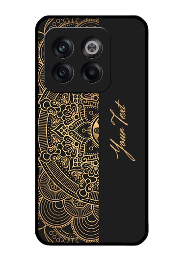 OnePlus 10T 5G Photo Printing on Glass Case - Mandala art with custom text Design