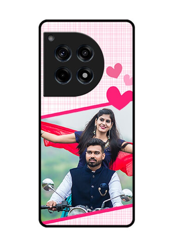 Oneplus 12R 5G Custom Glass Phone Case - Love Shape Heart Design