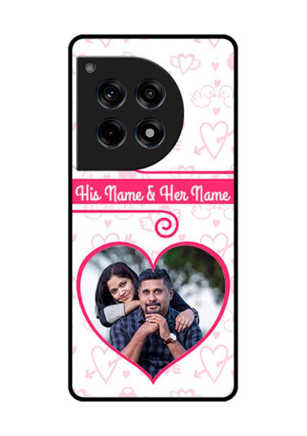 Oneplus 12R 5G Custom Glass Phone Case - Heart Shape Love Design