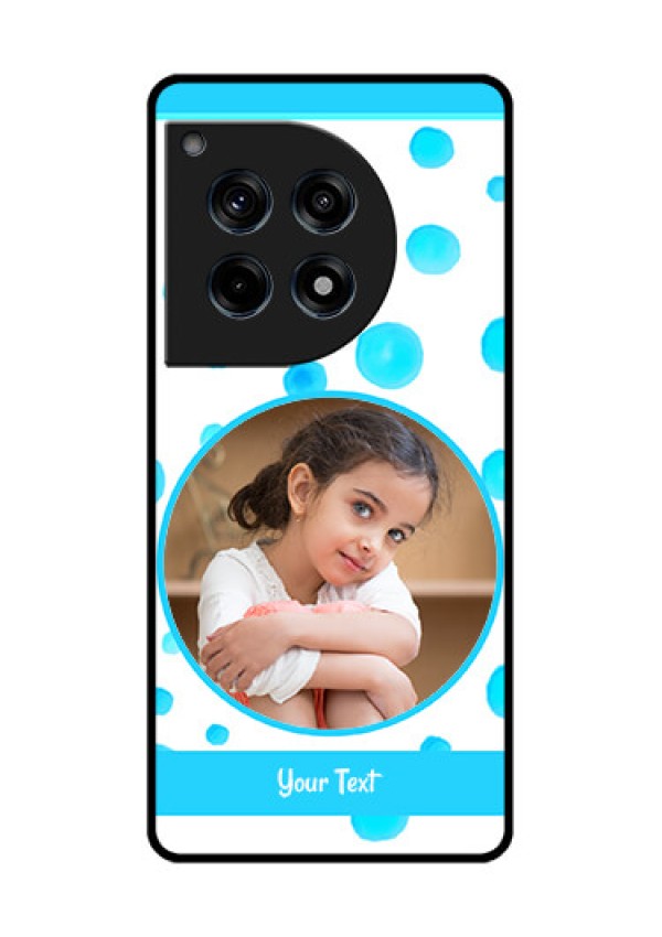 Oneplus 12R 5G Custom Glass Phone Case - Blue Bubbles Pattern Design