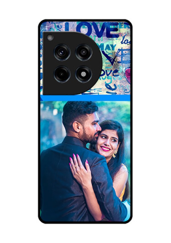 Oneplus 12R 5G Custom Glass Phone Case - Colorful Love Design
