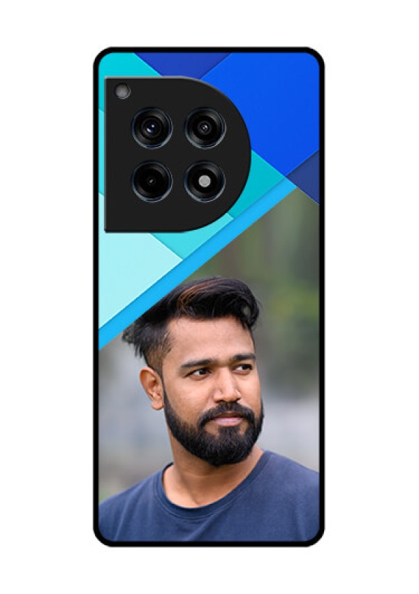 Oneplus 12R 5G Custom Glass Phone Case - Blue Pattern Design