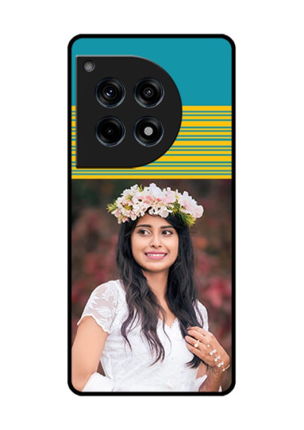 Oneplus 12R 5G Custom Glass Phone Case - Yellow & Blue Design