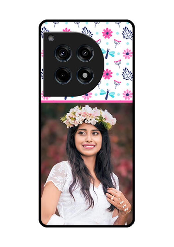Oneplus 12R 5G Custom Glass Phone Case - Colorful Flower Design