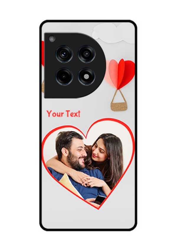 Oneplus 12R 5G Custom Glass Phone Case - Parachute Love Design