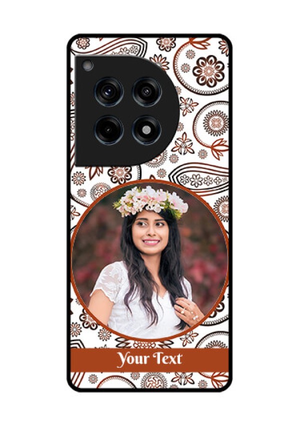 Oneplus 12R 5G Custom Glass Phone Case - Abstract Flower Design