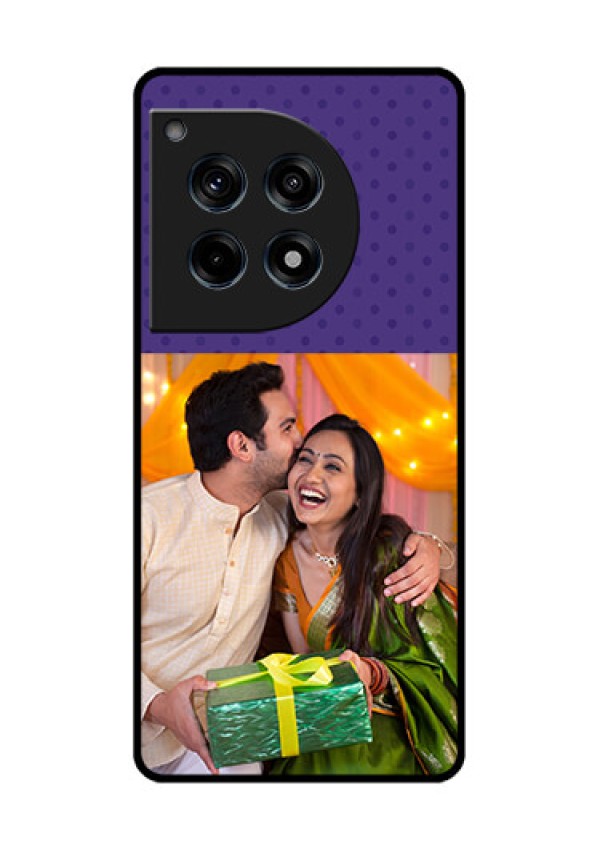 Oneplus 12R 5G Custom Glass Phone Case - Violet Colored Pattern Design