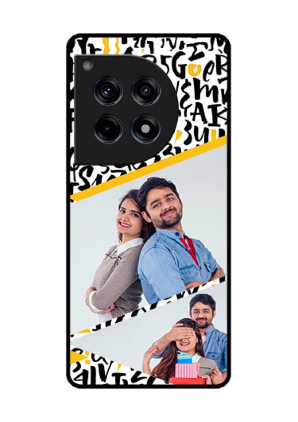 Oneplus 12R 5G Custom Glass Phone Case - Letters Pattern Design