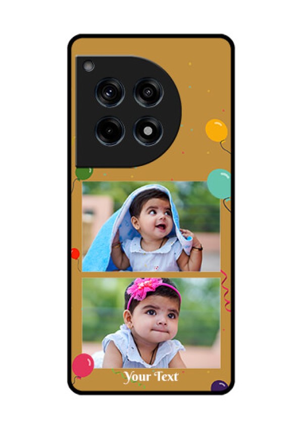 Oneplus 12R 5G Custom Glass Phone Case - Image Holder With Birthday Celebrations Design