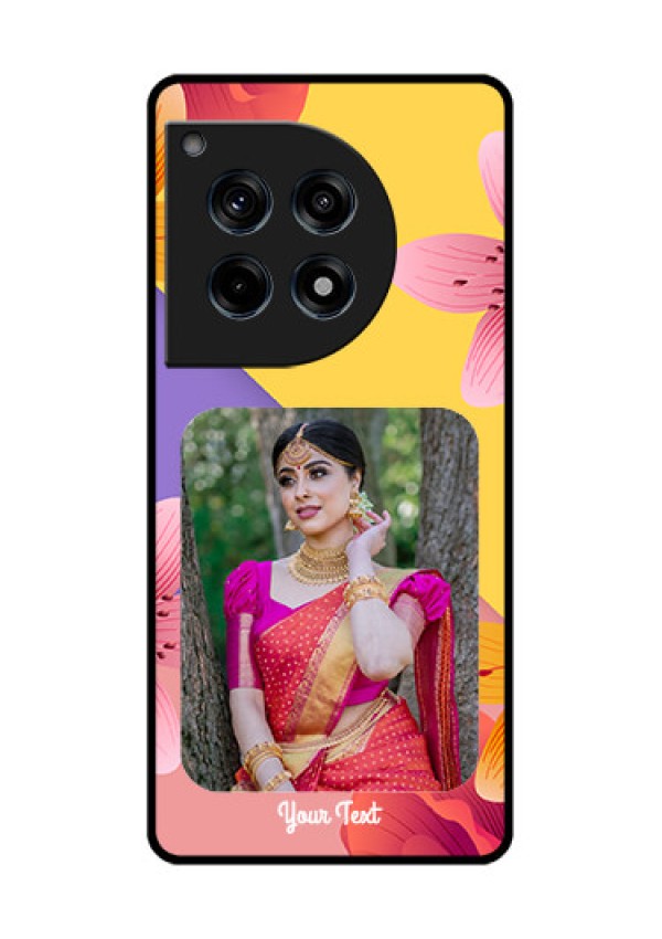 Oneplus 12R 5G Custom Glass Phone Case - 3 Image With Vintage Floral Design