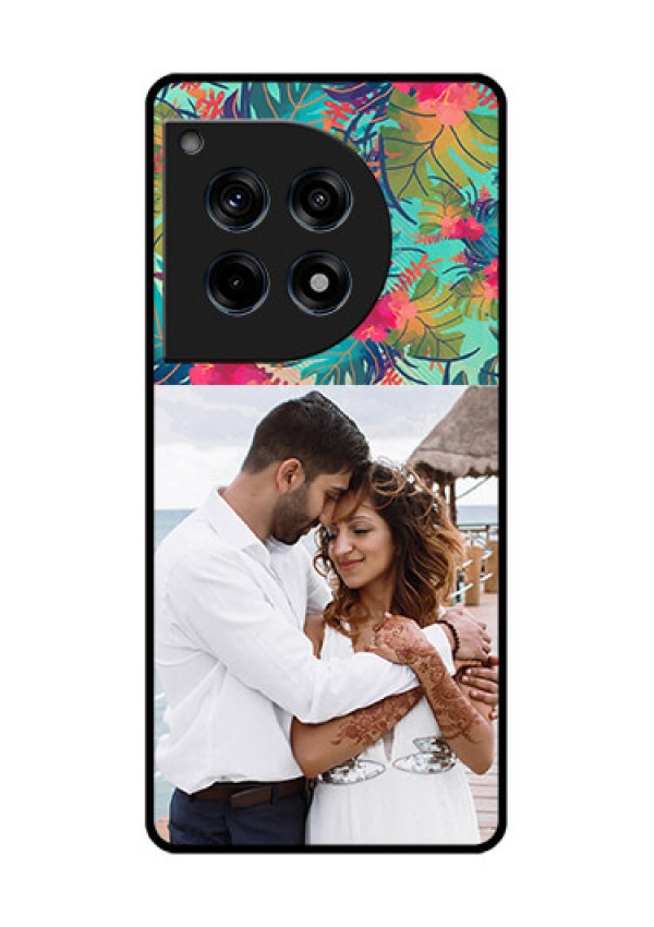 Oneplus 12R 5G Custom Glass Phone Case - Watercolor Floral Design