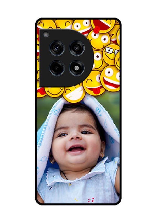 Oneplus 12R 5G Custom Glass Phone Case - With Smiley Emoji Design