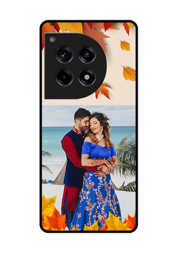 Oneplus 12R 5G Custom Glass Phone Case - Autumn Maple Leaves Design