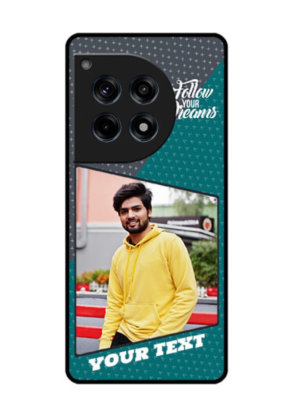 Oneplus 12R 5G Custom Glass Phone Case - Background Pattern Design With Quote